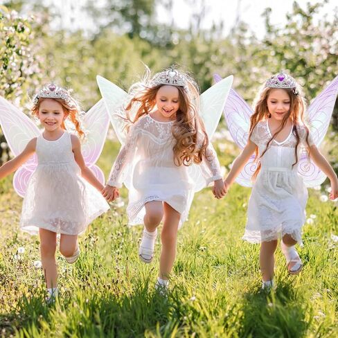 YEESOLAR 3Pcs Fairy Wings for Adult Women, Fairy Wings Costume for Girls Butterfly Wings for Halloween with Crown Wand Set in Saudi Arabia
