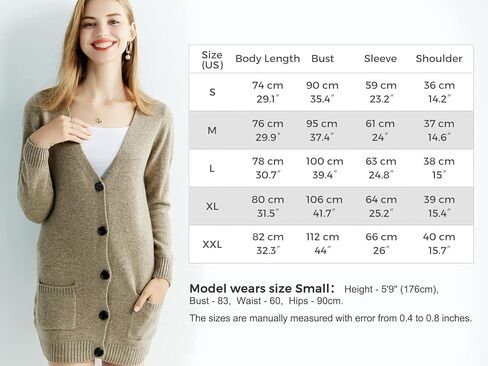 LINY XIN المرأة الخامس الرقبة سترة سترة 100% ميرينو الصوف خريف شتاء دافئ لينة بلوفر مغزول سترة طويلة الأكمام in Kuwait