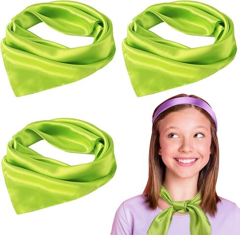 4 PCS Satin Square Scarf Silk Scarf Solid Accessories for Men Women Halloween Party Role Play in Saudi Arabia