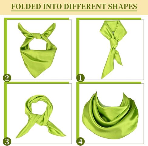 4 PCS Satin Square Scarf Silk Scarf Solid Accessories for Men Women Halloween Party Role Play in Saudi Arabia