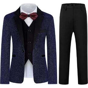 Boys Suit Slim Fit Tuxedo Suit for Kids 3 Piece Blazer Jackets Suit for Boy Ring Bearer Outfit in Saudi Arabia