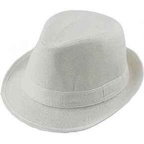 ECYC Children Jazz Hats Kids Solid Color Linen Fedoras Caps