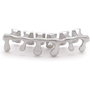 18K Gold Teardrop Bottom Grillz 6 Teeth Lower Teeth Drip Cap Grillz