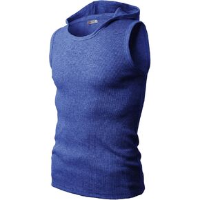 H2H Men's Casual Slim Fit Hoodie Tank Tops Gym Workout Sleeveless T Shirt