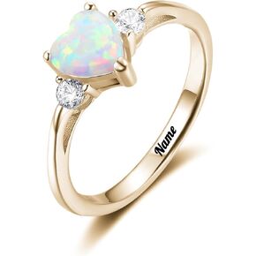 MRENITE 10K 14K 18K الذهب حلقات أوبال للنساء نقش اسم حجم 4 إلى 12 الذكرى عيد ميلاد مجوهرات هدايا لها in Kuwait