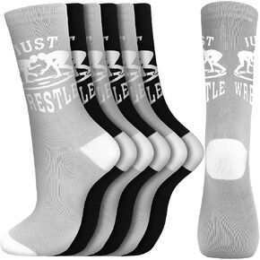 Suhine 6 Pairs Wrestling Socks Athletic Mid Calf Woven Socks Wrestle Socks Wrestling Gifts for Adult Men Women Gifts in Kuwait