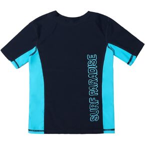Bestry Boys' Short Sleeve Rashguard Swim Shirt Kids Toddle Swimwear Rash Guard UPF 50+ Sun Protection in Saudi Arabia