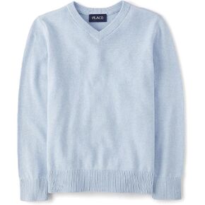 The Children's Place Boys' Long Sleeve V-Neck Sweater, Whirlwind Blue, XX-Large