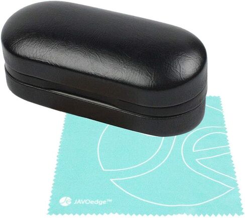 JAVOedge [2 في 1 حقيبة سفر مزدوجة صلبة متوسطة الحجم للنظارات مع قطعة قماش من الألياف الدقيقة in Kuwait