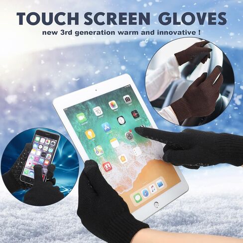 Zhehao 6 Pairs Kids Winter Gloves Warm Touchscreen Gloves Fleece Lining Gloves Elastic Cuff Texting Gloves for Boys Girls in Saudi Arabia