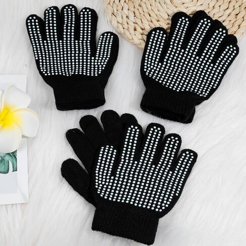 ONESING 9 Pairs Kids Knit Gloves - Grippy Stretchy Winter Gloves for Boys Girls - Bulk Mitten Children Gloves for Winter in Kuwait