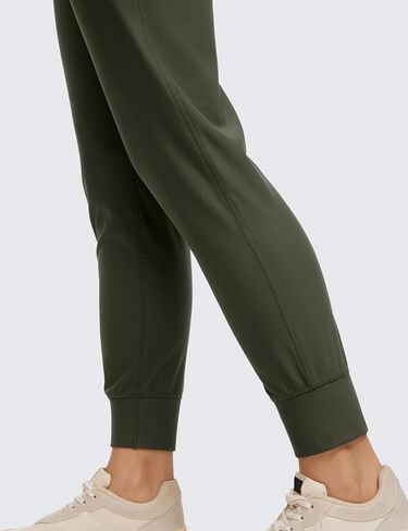 CRZ YOGA Womens Fleece Lined Workout Joggers with Pockets 27.5" - Hiking Running Outdoor Pants Water Resistant Winter Warm in Saudi Arabia