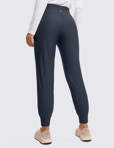 CRZ YOGA Womens Fleece Lined Workout Joggers with Pockets 27.5" - Hiking Running Outdoor Pants Water Resistant Winter Warm in Saudi Arabia