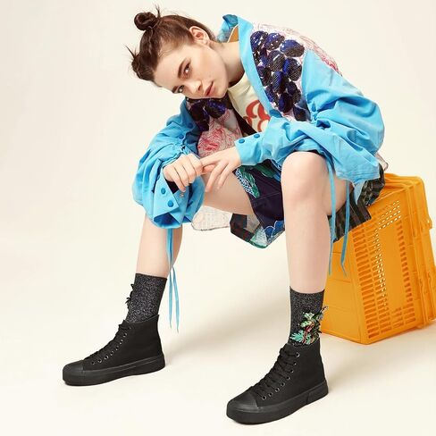 hash bubbie High Top Canvas Sneakers Fashion Walking Shoes | high tops non slip on walking breathable casual comfortable lace up tennis shoes in Saudi Arabia