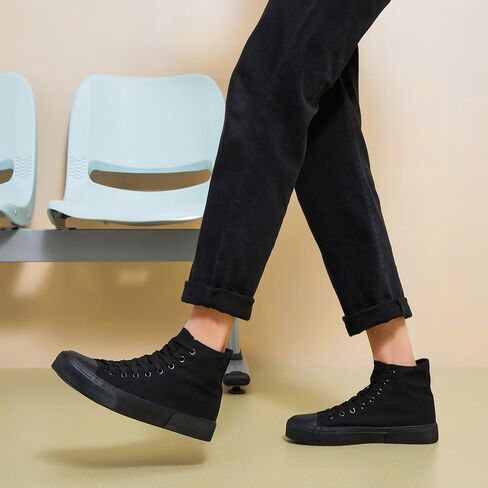 hash bubbie High Top Canvas Sneakers Fashion Walking Shoes | high tops non slip on walking breathable casual comfortable lace up tennis shoes in Saudi Arabia