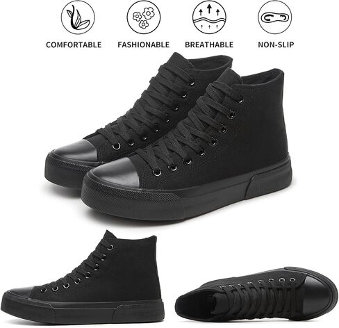 hash bubbie High Top Canvas Sneakers Fashion Walking Shoes | high tops non slip on walking breathable casual comfortable lace up tennis shoes in Saudi Arabia