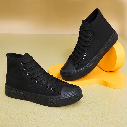 hash bubbie High Top Canvas Sneakers Fashion Walking Shoes | high tops non slip on walking breathable casual comfortable lace up tennis shoes in Saudi Arabia