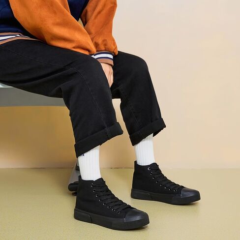 hash bubbie High Top Canvas Sneakers Fashion Walking Shoes | high tops non slip on walking breathable casual comfortable lace up tennis shoes in Saudi Arabia