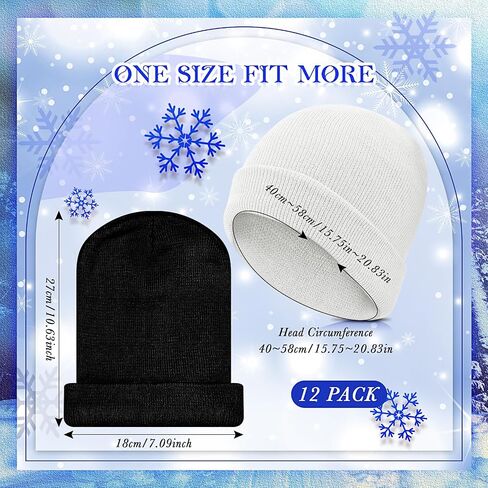 Twistover 12 Set Kids Winter Beanie and Gloves Bulk Knit Hat Gloves Warm Unisex Hat Cold Weather Cap for Boys Girls in Saudi Arabia