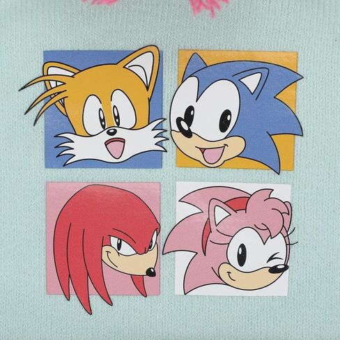 Sonic the Hedgehog Pink and White Youth Cuffed Beanie and Gloves Set in Saudi Arabia