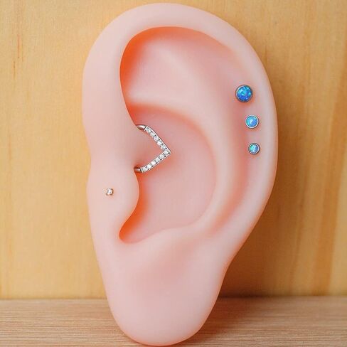 16G Septum Rings Daith Earrings 316L Surgical Steel Hinged Septum Jewelry with Clear Cubic Zirconia for Women Men, 8mm 10mm in Saudi Arabia