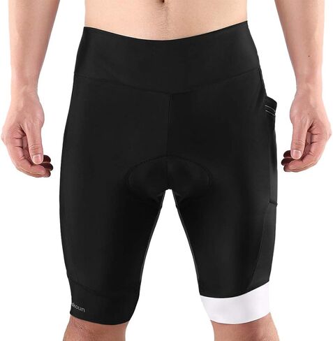 Yansguard Men's Cycling Shorts Padded Bike Riding Bicycle Pants Quick Dry Tights White, M, Silver Gray in Kuwait