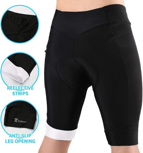 Yansguard Men's Cycling Shorts Padded Bike Riding Bicycle Pants Quick Dry Tights White, M, Silver Gray in Kuwait