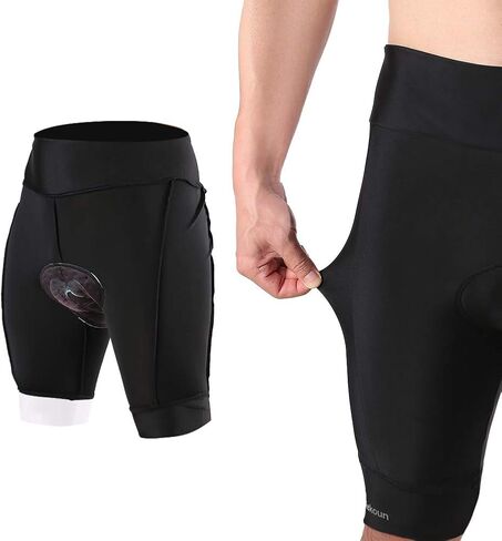 Yansguard Men's Cycling Shorts Padded Bike Riding Bicycle Pants Quick Dry Tights White, M, Silver Gray in Kuwait