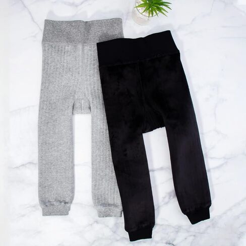 Toddler Girls Fleece Lined Leggings Baby Kids Cotton Winter Warm Thick Velvet Knit Tights Thermal Pant Trouser 1-6Years in Saudi Arabia