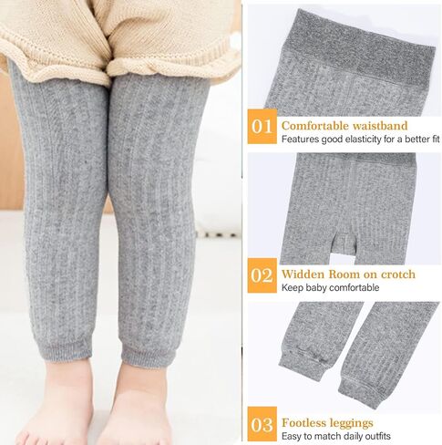 Toddler Girls Fleece Lined Leggings Baby Kids Cotton Winter Warm Thick Velvet Knit Tights Thermal Pant Trouser 1-6Years in Saudi Arabia