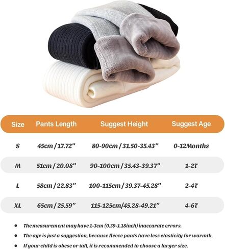 Toddler Girls Fleece Lined Leggings Baby Kids Cotton Winter Warm Thick Velvet Knit Tights Thermal Pant Trouser 1-6Years in Saudi Arabia
