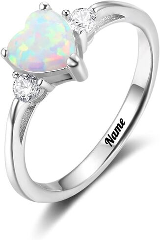 MRENITE 10K 14K 18K الذهب حلقات أوبال للنساء نقش اسم حجم 4 إلى 12 الذكرى عيد ميلاد مجوهرات هدايا لها in Kuwait