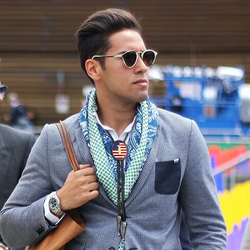 RechicGu Initial Letter Bolo Tie Handmade American Flag Genuine Leather Necktie Western Cowboy Accsssories for Men Women in Kuwait