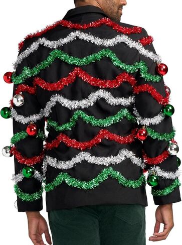 سترات ملونة للرجال من Tipsy Elves مُزينة بالترتر - سترات لامعة لعطلات رأس السنة الجديدة in Kuwait