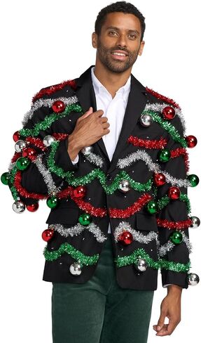 سترات ملونة للرجال من Tipsy Elves مُزينة بالترتر - سترات لامعة لعطلات رأس السنة الجديدة in Kuwait