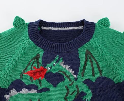 كنزة صوفية قطنية للأولاد والأطفال الصغار من Connectyle، سترة شتوية محبوكة بياقة دائرية in Kuwait