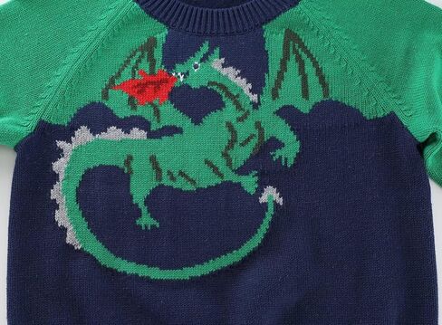 كنزة صوفية قطنية للأولاد والأطفال الصغار من Connectyle، سترة شتوية محبوكة بياقة دائرية in Kuwait