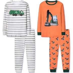 Joyond Boys Pajamas Set for Toddler Cotton Clothes Snug-Fit Pjs Kids Casual Long Sleeve Sleepwear Set in Kuwait