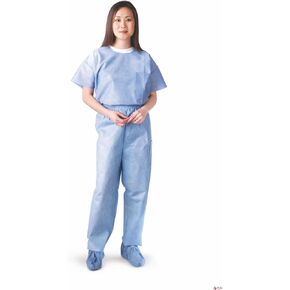 Medline Disposable Scrub Pants, Elastic Waist, Medium Size, Blue (Pack of 30)