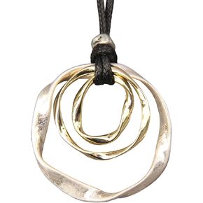 GelConnie Boho Necklaces for Women Vintage Silver Circles Long Pendant Necklace Cowgirl Sweater Necklace Adjustable Leather Choker Necklace for Women in Kuwait