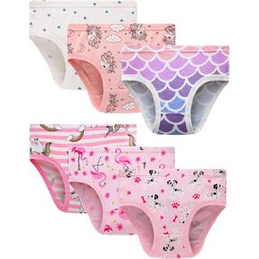 Zamplinka Little Girls Soft 100% Cotton Underwear Toddler Panties Big Kids Undies