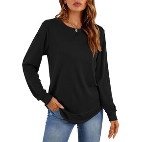 YSYOKOW Womens Long Sleeve T Shirts Casual Tops Dressy Fashion Blouses Tunics for Leggings in Kuwait
