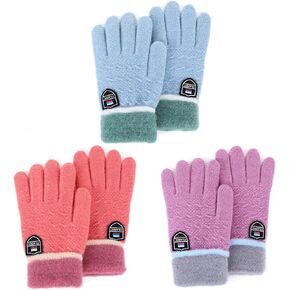 Durio Kids Winter Gloves for Boys Girls Warm Fleece Kids Gloves Knitted Winter Gloves for Kids Strechy Gloves for Kids in Kuwait