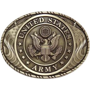 Indiana Metal Craft US ARMY Crest Double USA Flag Solid Brass Buckle Made In USA, Solid Brass, M in Kuwait
