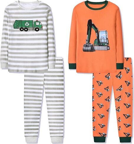 Joyond Boys Pajamas Set for Toddler Cotton Clothes Snug-Fit Pjs Kids Casual Long Sleeve Sleepwear Set in Kuwait