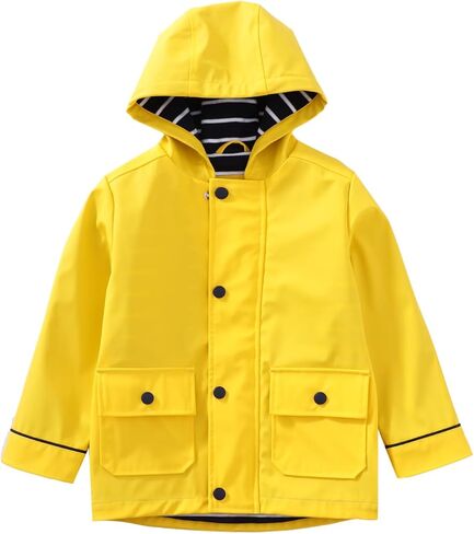GLASH Kids Toddler Boys Rain Jacket, Waterproof Windbreaker, Yellow, 2-5Years in Kuwait
