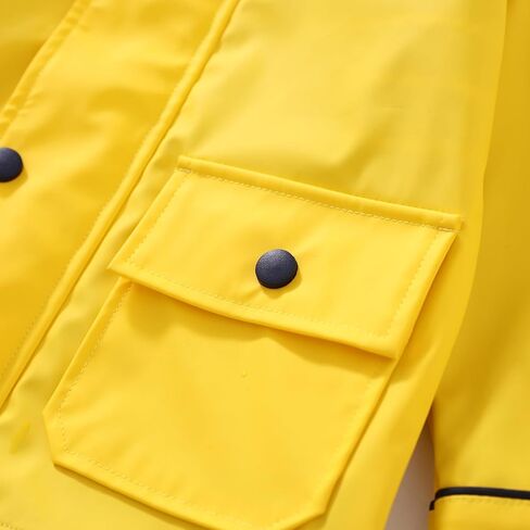 GLASH Kids Toddler Boys Rain Jacket, Waterproof Windbreaker, Yellow, 2-5Years in Kuwait