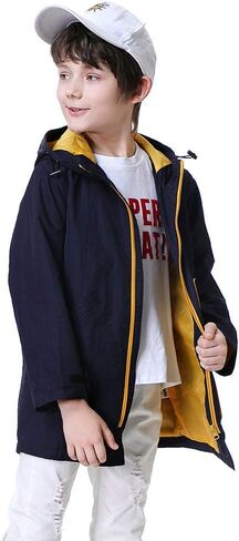 KID1234 Rain Jacket For Boys Lightweight Quick Dry Waterproof Hooded Raincoat in Kuwait