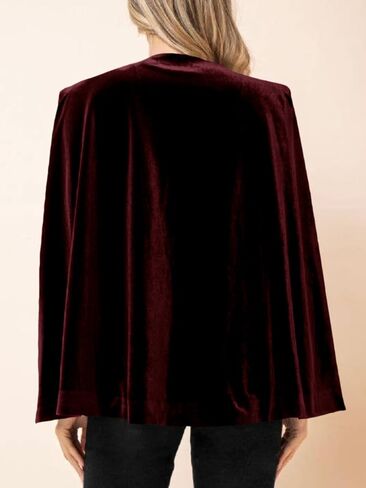 Cicy Bell Women's Velvet Cape Blazer Jackets Casual Split Long Sleeve Open Front Coat in Saudi Arabia