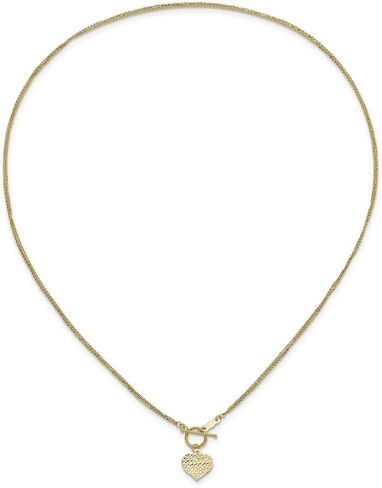 Diamond2Deal 14k Yellow Gold Polished 3-Strand Diamond Cut Heart Toggle Necklace Fine Jewelry Gift for Women, Metal, No Gemstone in Saudi Arabia